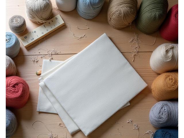 Fabric swatches and upholstery tools on a workbench